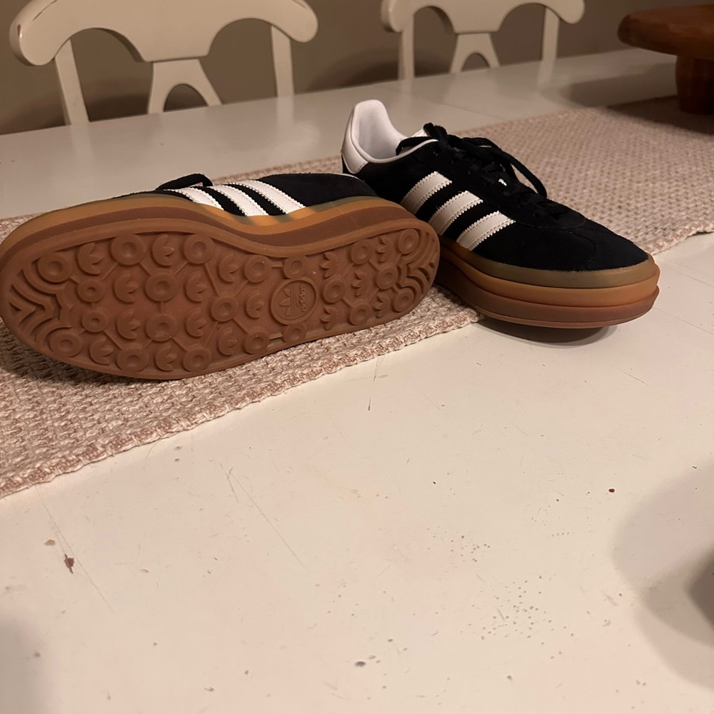 adidas women’s Platform Sneakers - Black/White with Gum Sole